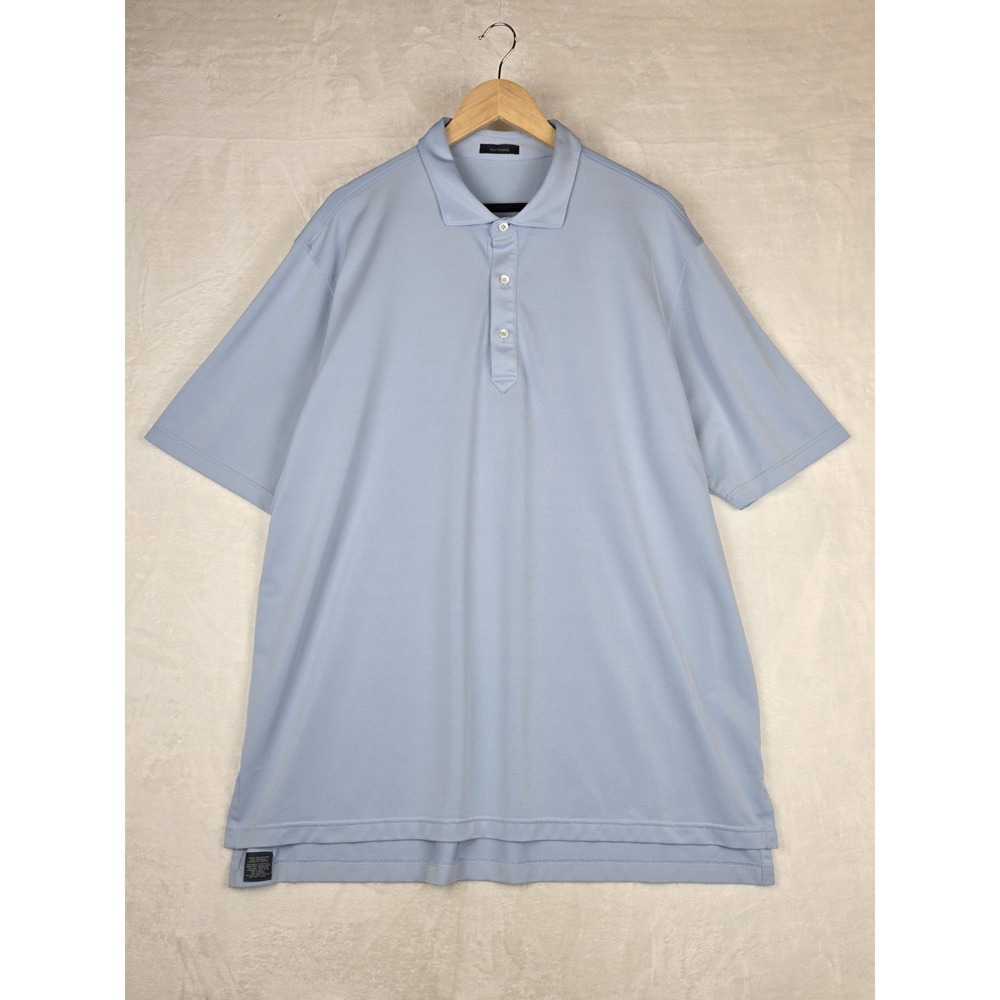 Turtleson Mens Performance Golf Polo 2XL Light Blue Solid Short Sleeve